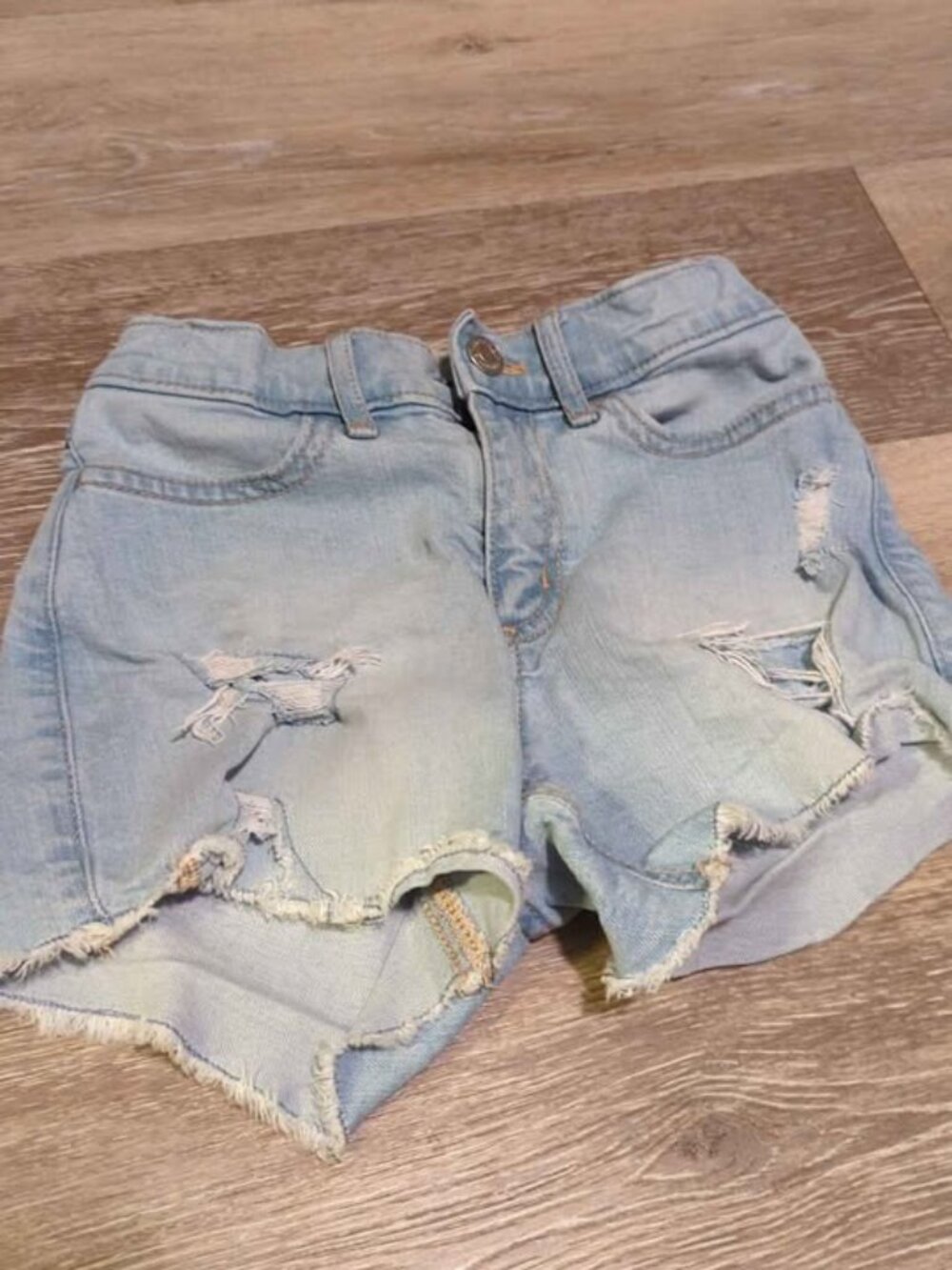 Abercrombie Kids Light Blue Distressed High Rise Relaxed Denim Shorts Size 7/8